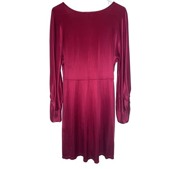 BCBG MaxAzria Bright Cherry Red Satin Dress Size: Large - Picture 2 of 5